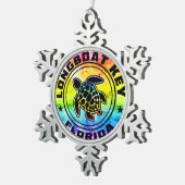 ロングボート鍵フロリダシーカメ スノーフレークピューターオーナメント (右)