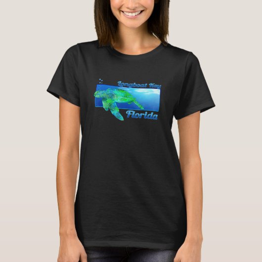ロングボート鍵フロリダスイミングシーカメ Tシャツ (正面)