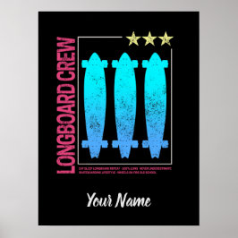 ロングボードオルリヴィンテージデザインfor skaters ポスター