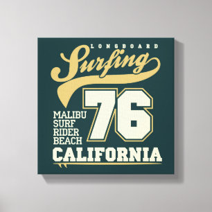ロングボードサーフィン カリフォルニア76 キャンバスプリント