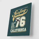 ロングボードサーフィン|カリフォルニア76 スクエア壁時計 (傾斜)