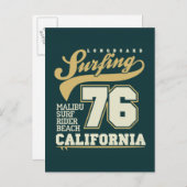 ロングボードサーフィン |カリフォルニア76 ポストカード (正面/裏面)