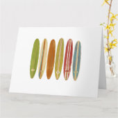 ロングボードサーフボードヴィンテージレトロスタイルサーフィン カード (黄色い花)