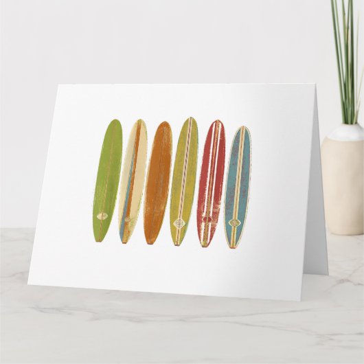 ロングボードサーフボードヴィンテージレトロスタイルサーフィン カード (正面)