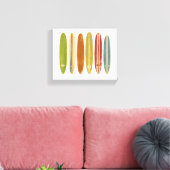 ロングボードサーフボードヴィンテージレトロスタイルサーフィン キャンバスプリント (インサイチュ (リビング))