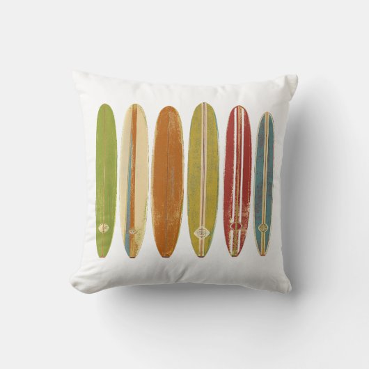 ロングボードサーフボードヴィンテージレトロスタイルサーフィン クッション (正面)