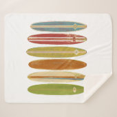 ロングボードサーフボードヴィンテージレトロスタイルサーフィン シェルパブランケット (正面(横))