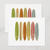 ロングボードサーフボードヴィンテージレトロスタイルサーフィン シーズンカード (正面/裏面)