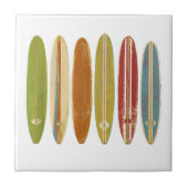 ロングボードサーフボードヴィンテージレトロスタイルサーフィン タイル (正面)