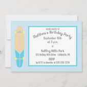 ロングボードスケートボードバースデーパーティー 招待状 (正面)