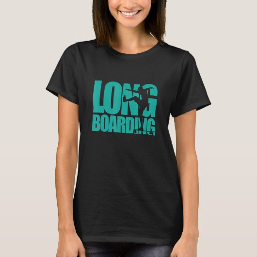 ロングボードスケートボード Tシャツ (正面)