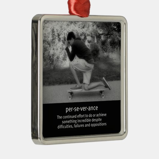ロングボードポーズと引用文 メタルオーナメント (右)