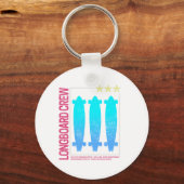 ロングボードレトロスケートボードヴィンテージスケーターデザイン キーホルダー (正面)