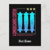 ロングボードレトロスケートボードヴィンテージスケーターデザイン シーズンポストカード (正面)