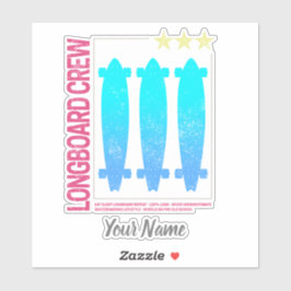 ロングボードレトロスケートボードヴィンテージスケーターデザイン シール