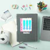 ロングボードレトロスケートボードヴィンテージスケーターデザイン シール (iPadカバー)