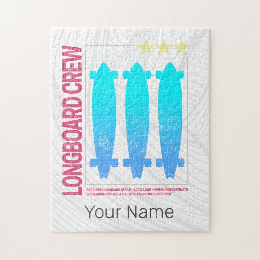 ロングボードレトロスケートボードヴィンテージスケーターデザイン ジグソーパズル (縦)
