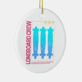 ロングボードレトロスケートボードヴィンテージスケーターデザイン セラミックオーナメント (右)