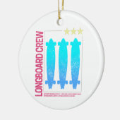 ロングボードレトロスケートボードヴィンテージスケーターデザイン セラミックオーナメント (左)