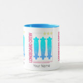 ロングボードレトロスケートボードヴィンテージスケーターデザイン マグカップ (中央)