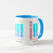 ロングボードレトロスケートボードヴィンテージスケーターデザイン マグカップ (正面右)