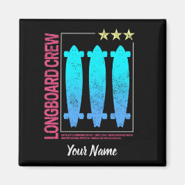 ロングボードレトロスケートボードヴィンテージスケーターデザイン マグネット