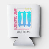 ロングボードレトロスケートボードヴィンテージスケーターデザイン 缶クーラー (裏面)