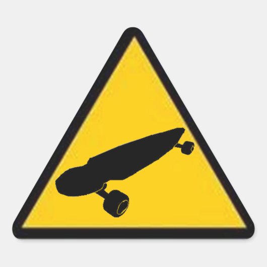 ロングボード交差点 三角形シール (正面)