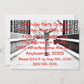 ロングボード誕生日パーティーの招待 招待状 (裏面)