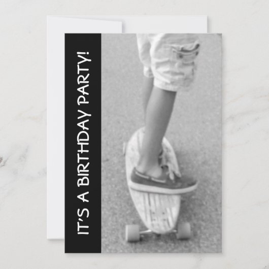 ロングボード誕生日パーティー 招待状 (正面)