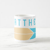 ロングボーパーソナライズされたドスケートボードスケートボーダー コーヒーマグカップ (中央)