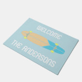 ロングボーパーソナライズされたドスケートボードスケートボーダー ドアマット (アングル)