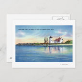 ロングポイントライトハウスのビュー ポストカード (正面/裏面)