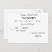 ロングポストカードRSVPカード インビテーションポストカード (正面/裏面)