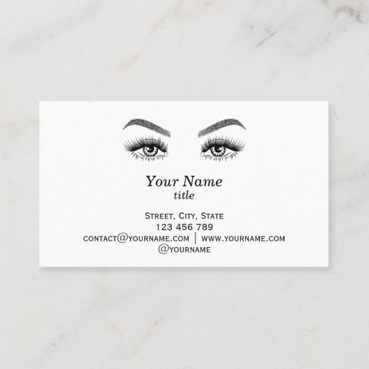 ロングラッシュエクステンションのメイクアップアーティスト美しい目 名刺 (裏面)