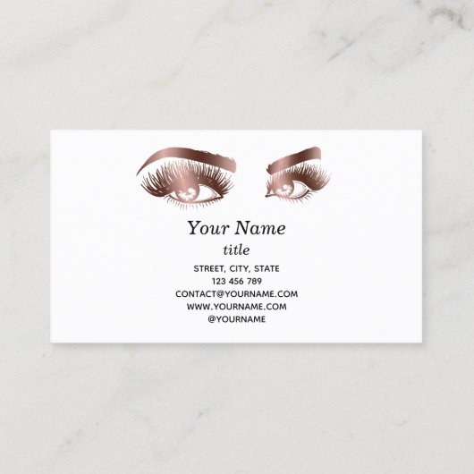 ロングラッシュエクステンションメイクアップアーティストバラ金ゴールド 名刺 (裏面)