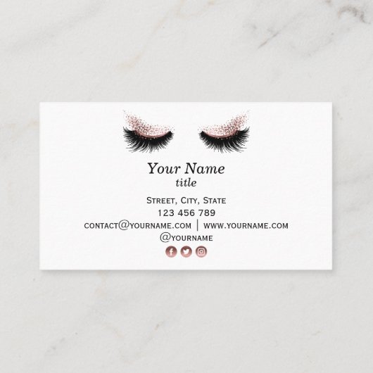 ロングラッシュエクステンションメイクアップアーティスト名刺 名刺 (裏面)