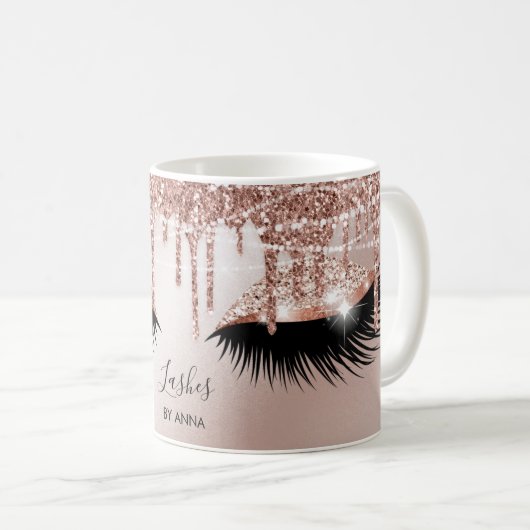 ロングラッシュエクステンションメイクアップアーティスト美しいサロンバス コーヒーマグカップ (正面右)