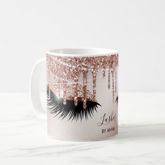 ロングラッシュエクステンションメイクアップアーティスト美しいサロンバス コーヒーマグカップ (正面左)