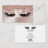 ロングラッシュエクステンションメイクアップアーティスト美しいサロンバス 名刺 (正面/裏面)