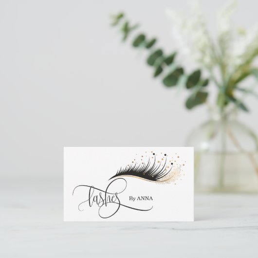 ロングラッシュエクステンションメイクアップアーティスト美しいサロン 名刺 (スタンド正面)