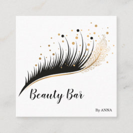 ロングラッシュエクステンションメイクアップフェザー美しいサロン スクエア名刺