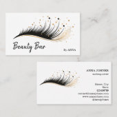 ロングラッシュエクステンションメイクアップフェザー美しいサロン 名刺 (正面/裏面)