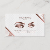 ロングラッシュ&ブローズメイクアップアーティストバラ金ゴールド大理石 ロイヤリティカード (裏面)