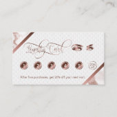 ロングラッシュ&ブローズメイクアップアーティストバラ金ゴールド大理石 ロイヤリティカード (正面)