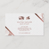 ロングラッシュ&ブローズメイクアップアーティストバラ金ゴールド大理石 名刺 (裏面)