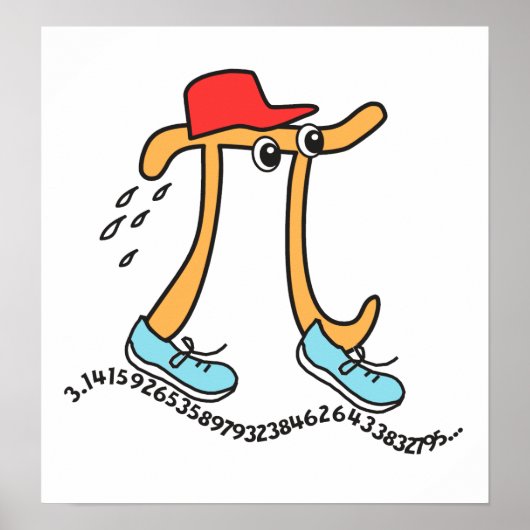 ロングランニングのPiシンボルおもしろい© Pi Guy ポスター (正面)