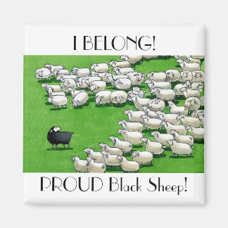 ロングラ失ったム誇りを持った:ブラックシープマグネット マグネット