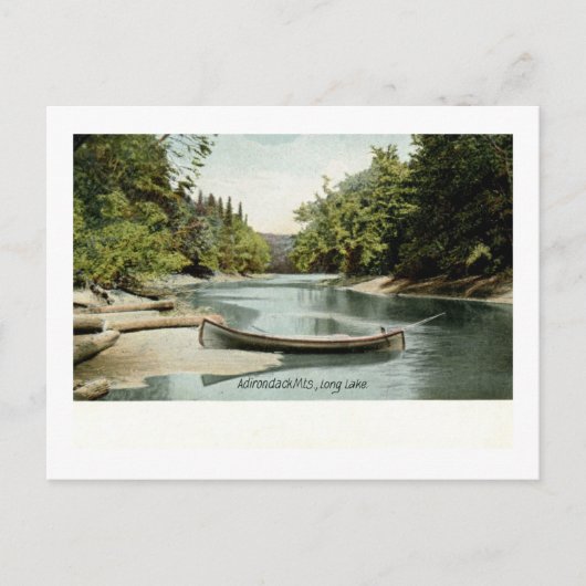 ロングレイク、アディロンドラック山脈、NY 1906ヴィンテージ ポストカード (正面)