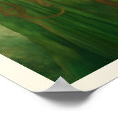 ロングレッドヘアグリーンケルト結び目模様ヘッドバンドウーマン ポスター (角)